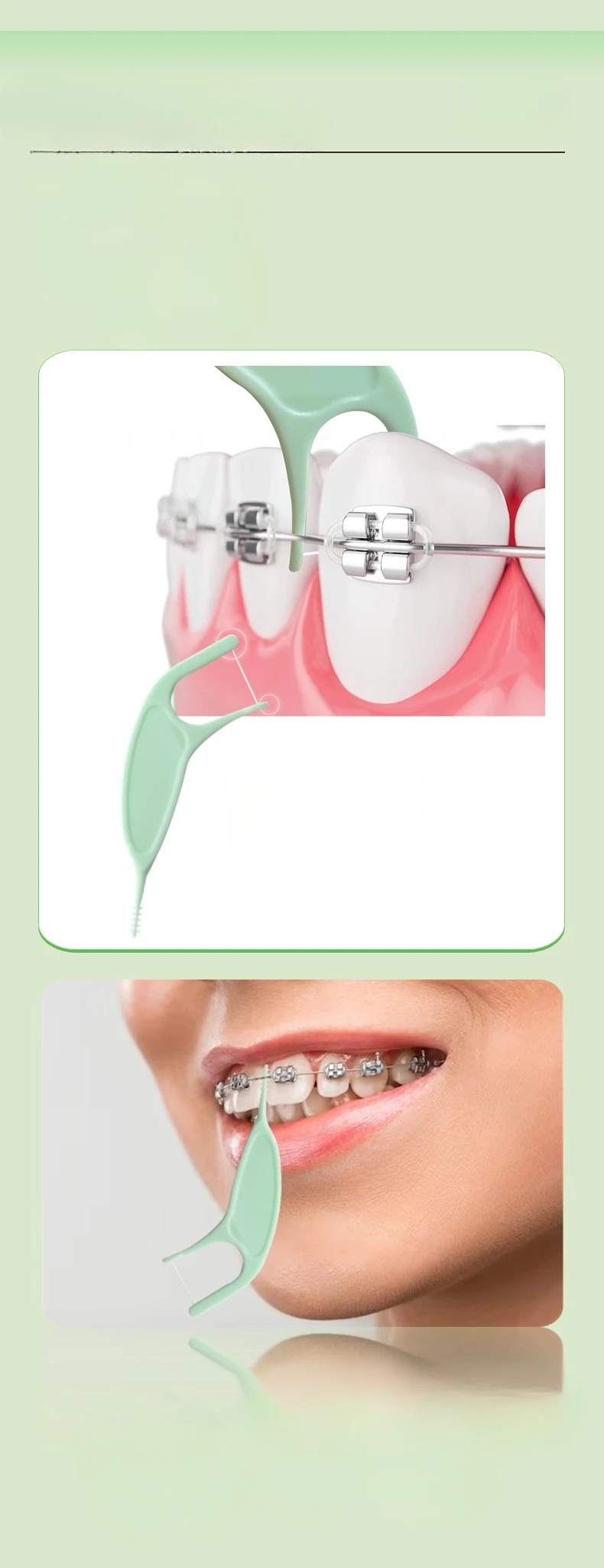 Orthodontic Dental Floss Hoops Steel Braces Special Dental Floss Orthodontic Teeth Steel Brackets Cleaning Multi-purpose Dental