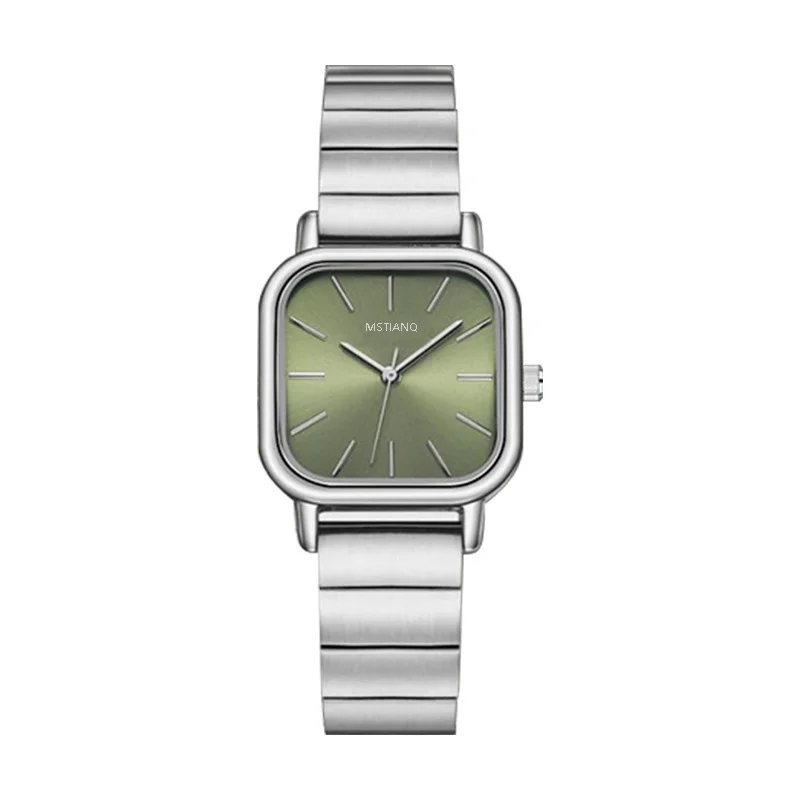 Edelstahl-Uhr für Damen, Ins-Stil, einfache Quarzuhr für Studenten, lässige Mode, vielseitige Luxus-Armbanduhr mit kleinem quadratischem Zifferblatt – Detail 17