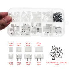 230pcs/box XH2.54 2p 3p 4p 5p pin 2.54mm Pitch Terminal Kit / Housing / Pin Header JST Connector Wire Connectors Adaptor XH Kit