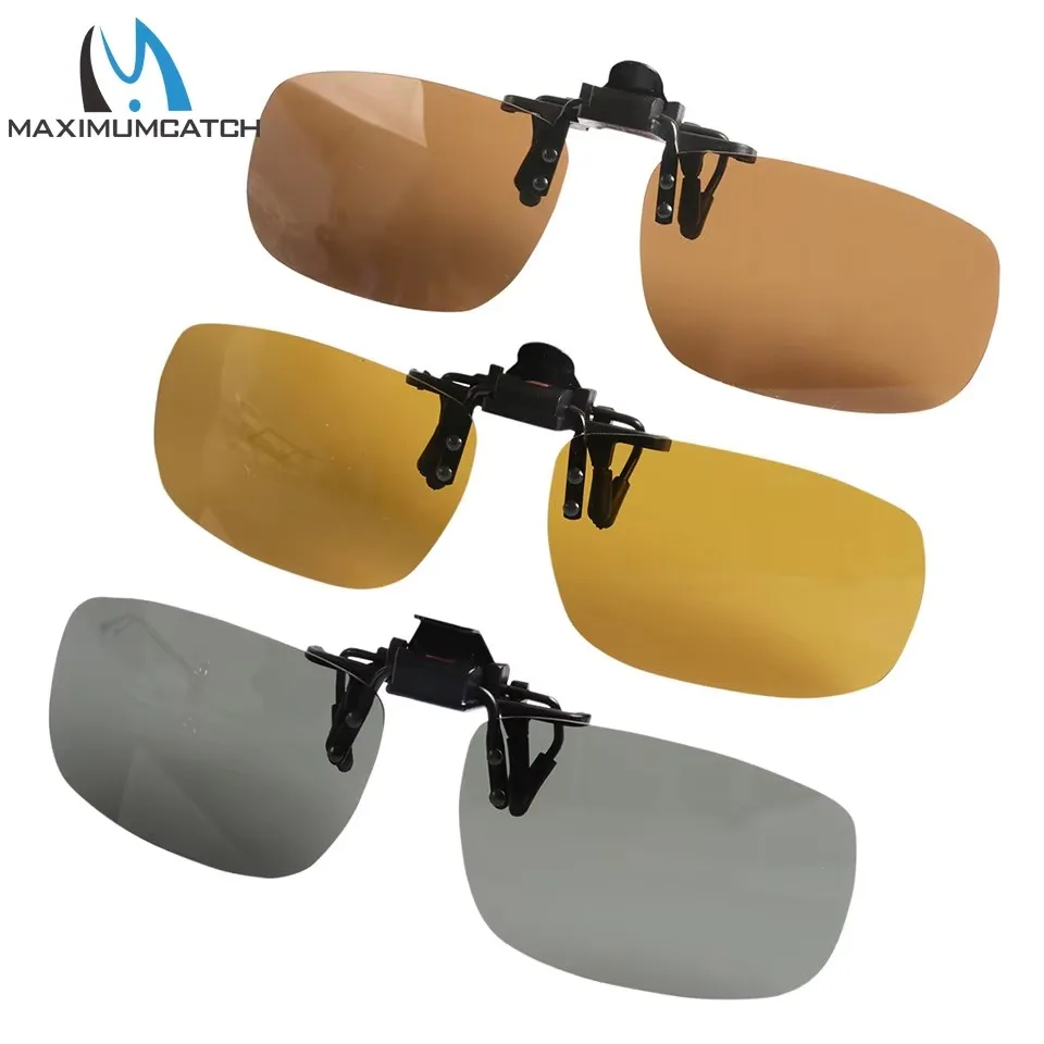 Maximumcatch Polarized Clip On Sunglasses UV400 Anti Glare Fishing Eyewear Super Light Clip Glasses Outdoor Sport
