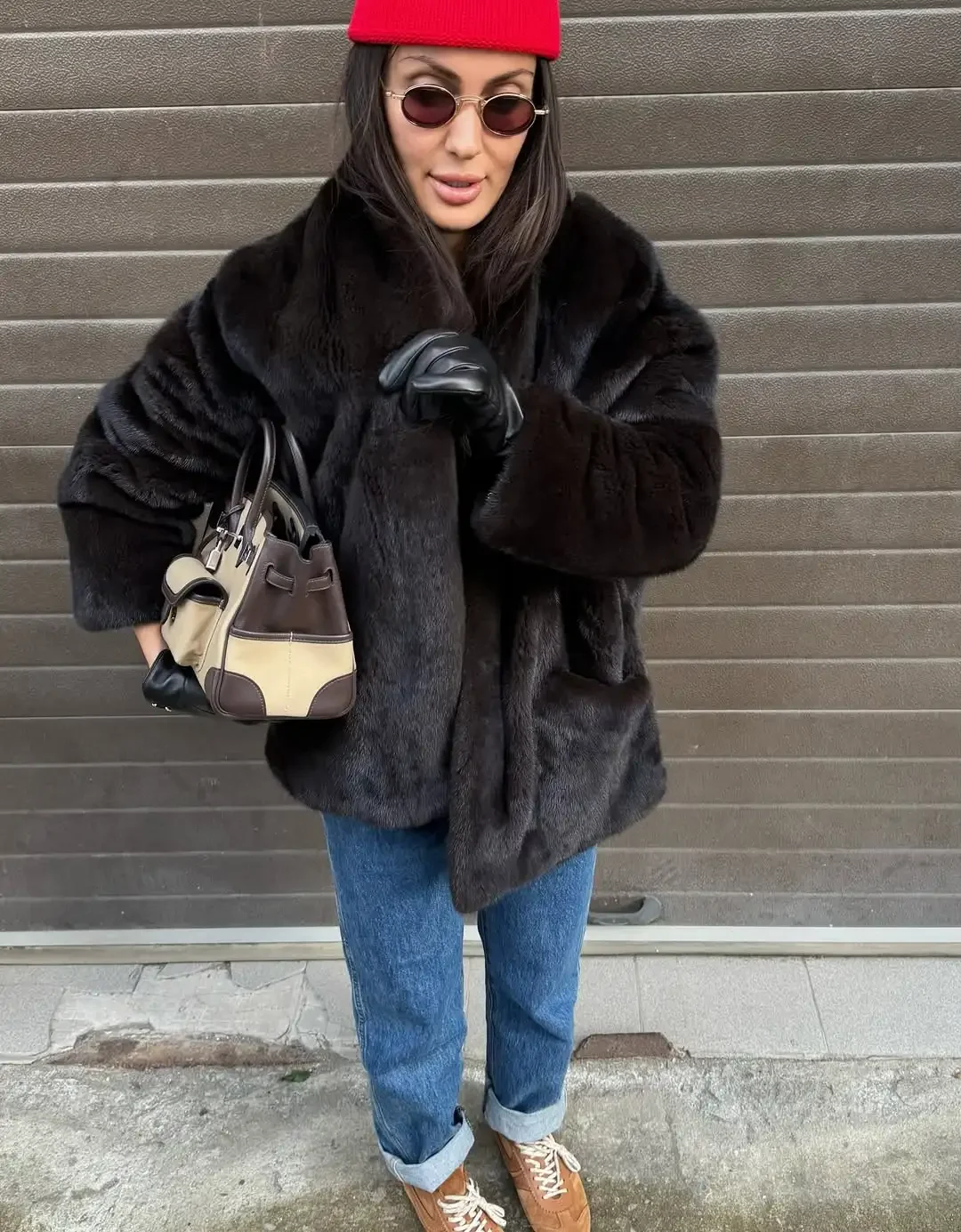Women Solid Oversized Faux Fur Coat Shawl Collar Open Front Fluffy Thick Furry Jacket 2026 Loose Warm Winter Chic Streetwear New