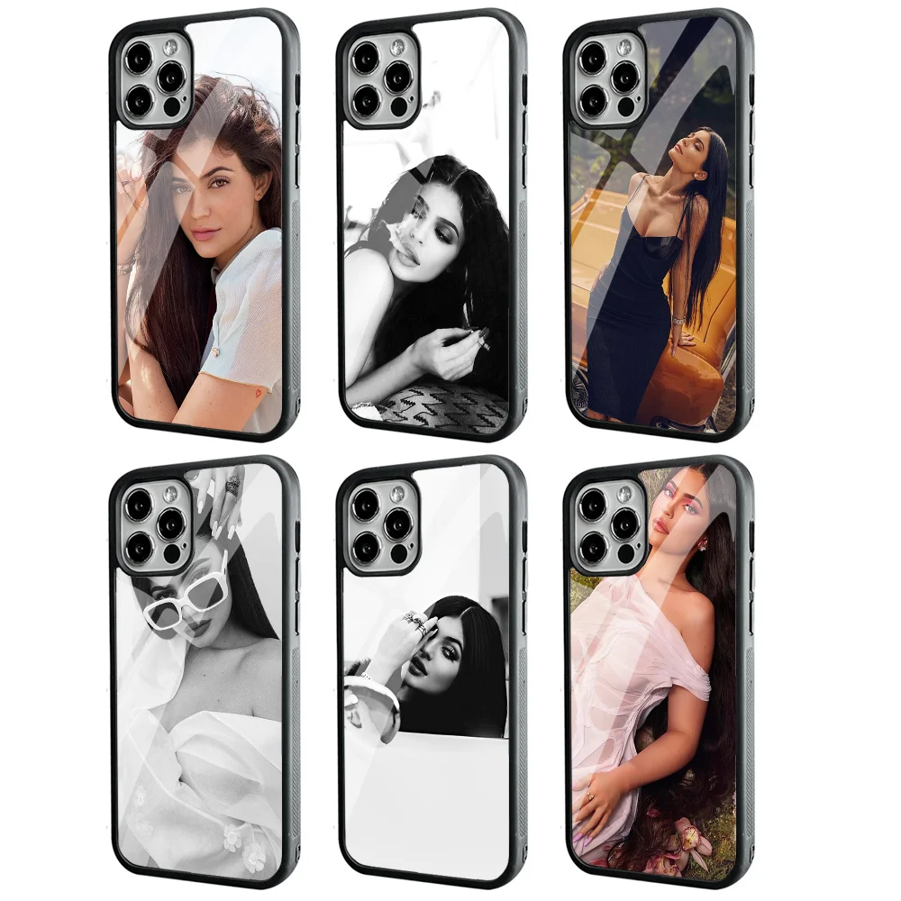 Star K-KYLIE-J-JENNERS Phone Case For IPhone 11 12 13 14 15 Plus Pro Max Mirror Acrylic PC TPU Cover