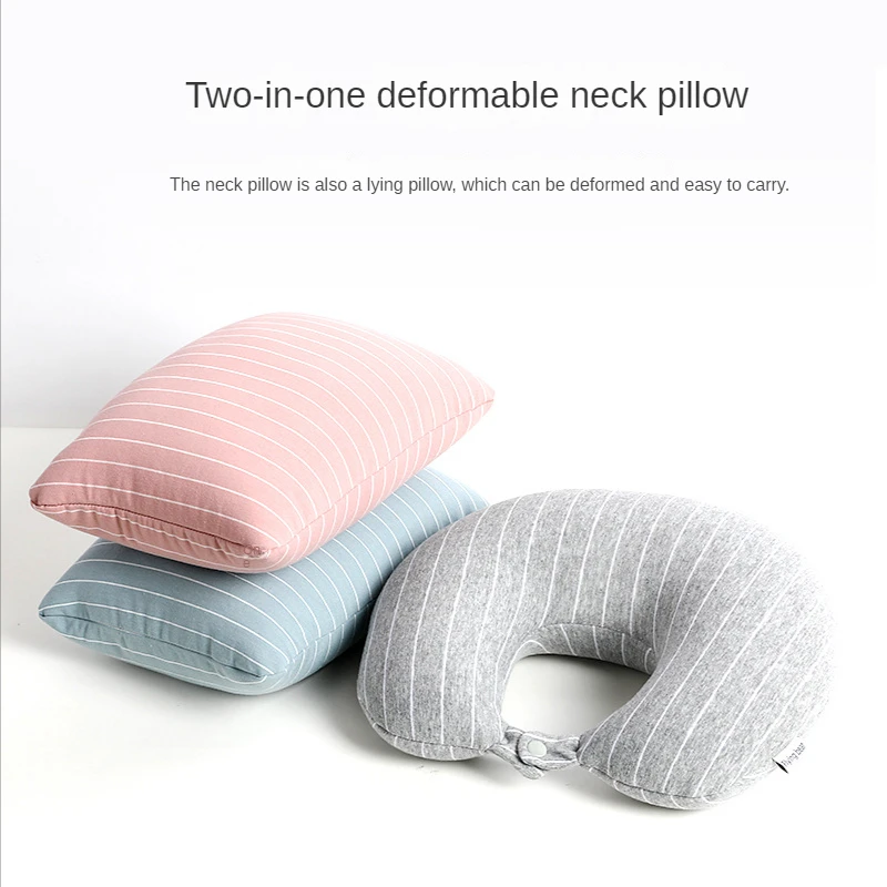 2 in 1 U Shaped Travel Pillow Multifunctional Transformable Neck Pillow with Micro Beads for Travel & Rest