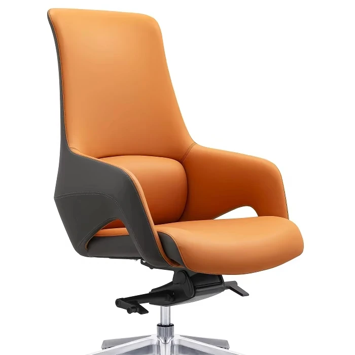 Luxury High-End Young Fashion Leather Ergonomic Office Chair  Middle Chair Back 3 Colors Available with Waist Pillow