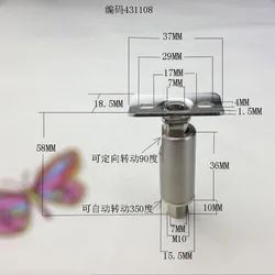 Lampada da parete in ferro giunto universale agitazione testa di sterzo in ferro accessori per lampade da parete da tavolo giunto universale interno M10 con quadrato