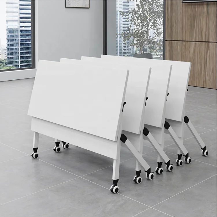 

Conference Folding Desk Negotiation Flip Table Customizable Office Desk Small Foldable Table Solid Wood Folding Table
