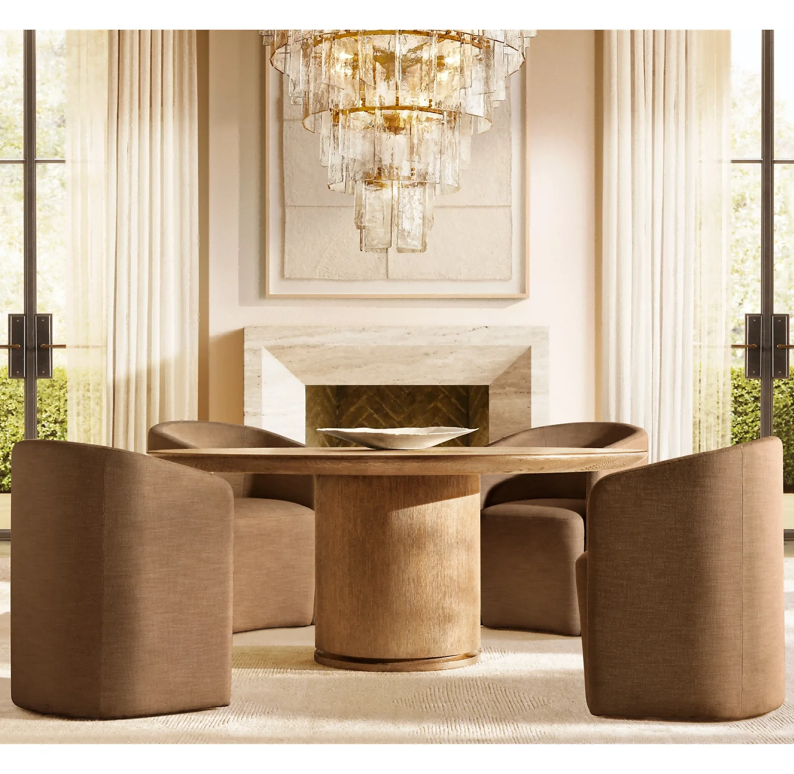 

Modern Luxury Nordic Style Indoor Furniture Durable Solid Wood Round Dining Tables