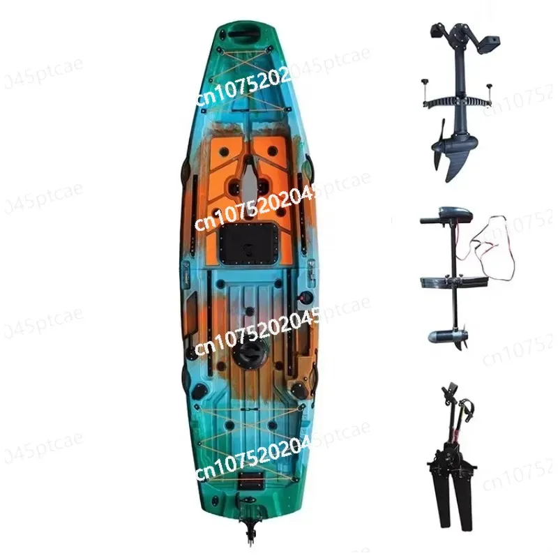 9.5ft Folding Plastic with Propeller Pedal   Drive 2 Sectional Modular Kayak  Boats Fishing, Chair Canoe 290cm for 1 Person