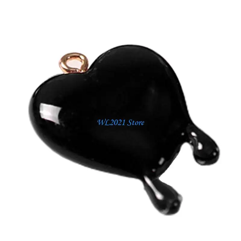 

G5GC Summer Sweet Color Heart Tassels Charm Pendants Acrylic Love Drop Blood Tags