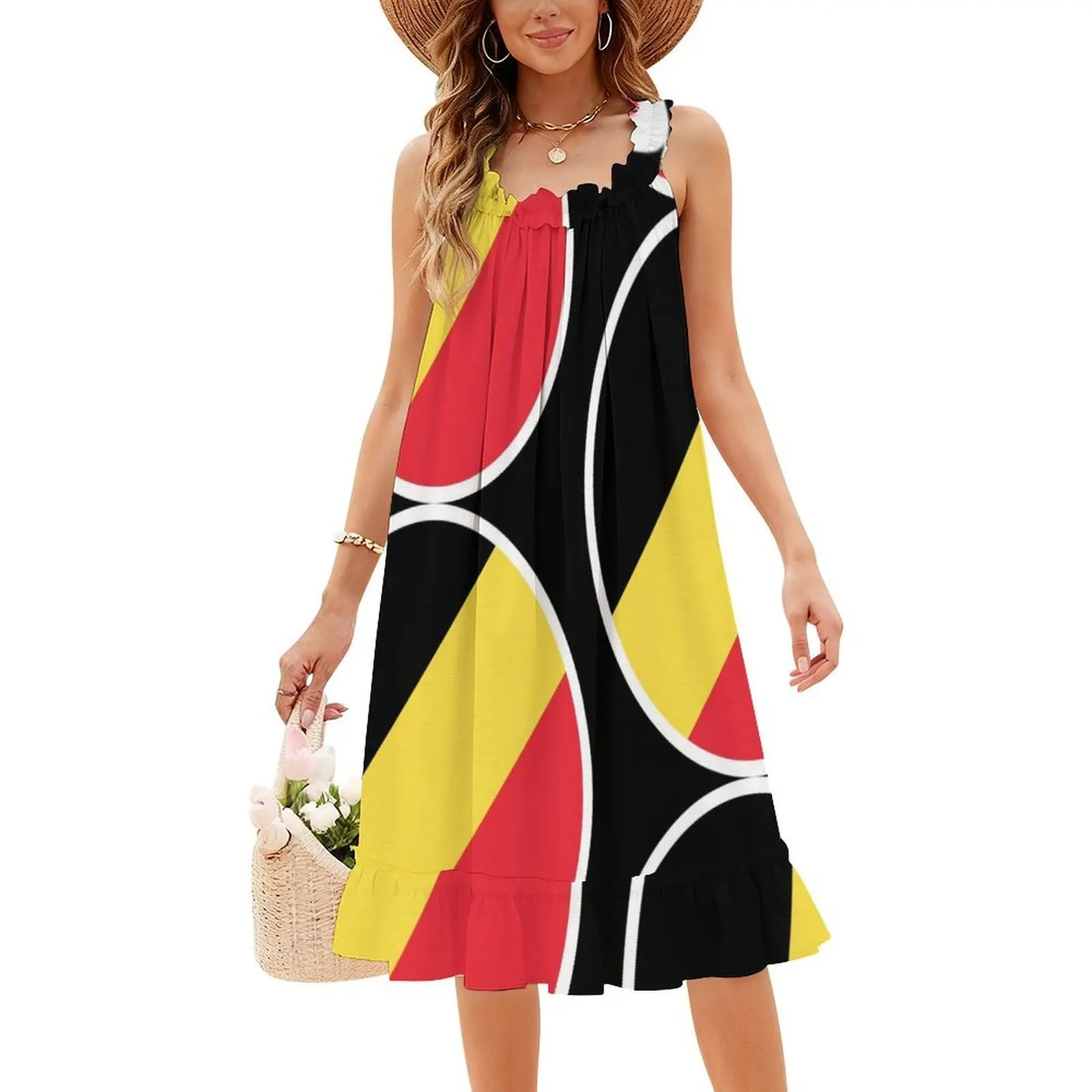 ملصقات ومنتجات هدايا العلم البلجيكي (Gf) فستان بوهو شيك أنيق موضة شاطئ حفل زفاف ثوب العلم البلجيكيين Drapeau #4