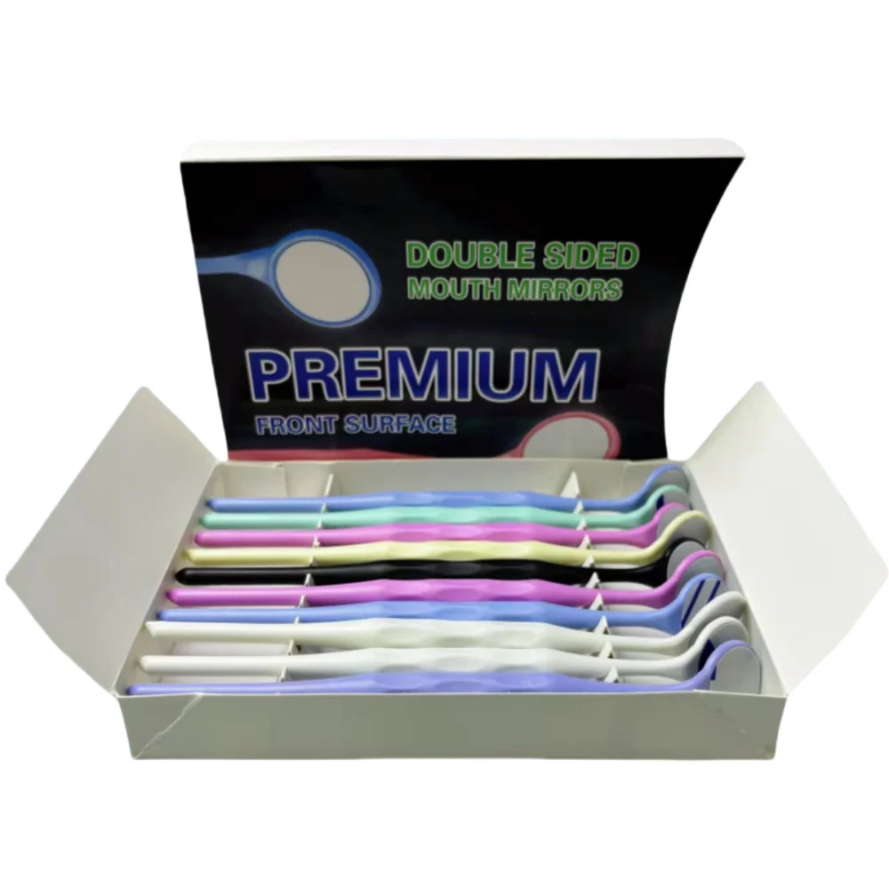 

Dental Mouth Mirrors - Autoclavable Double Sided Exam Reflectors with Handle for Teeth Whitening (10pcs/Box)