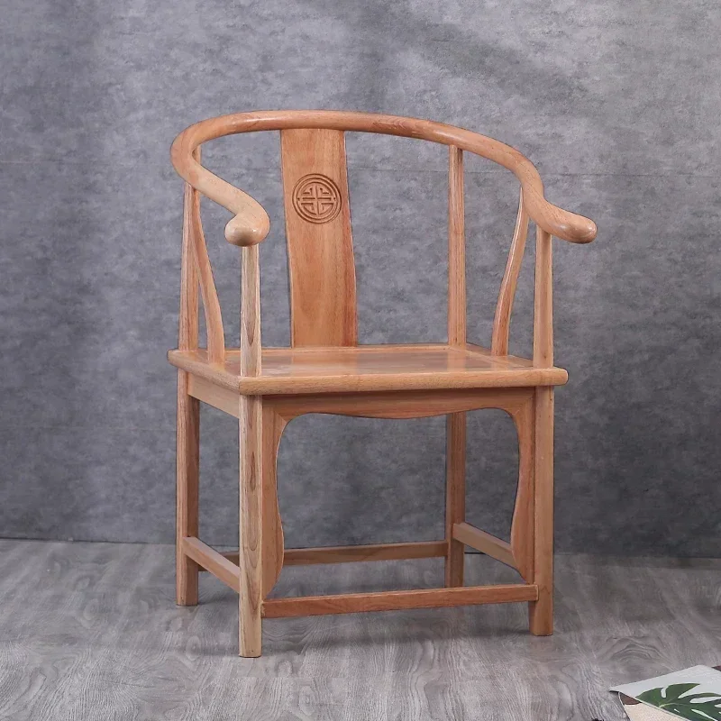 Chinese style circular chair, master chair, tea table, solid wood armrest,new Chinese style teacher chair,  Ming style off