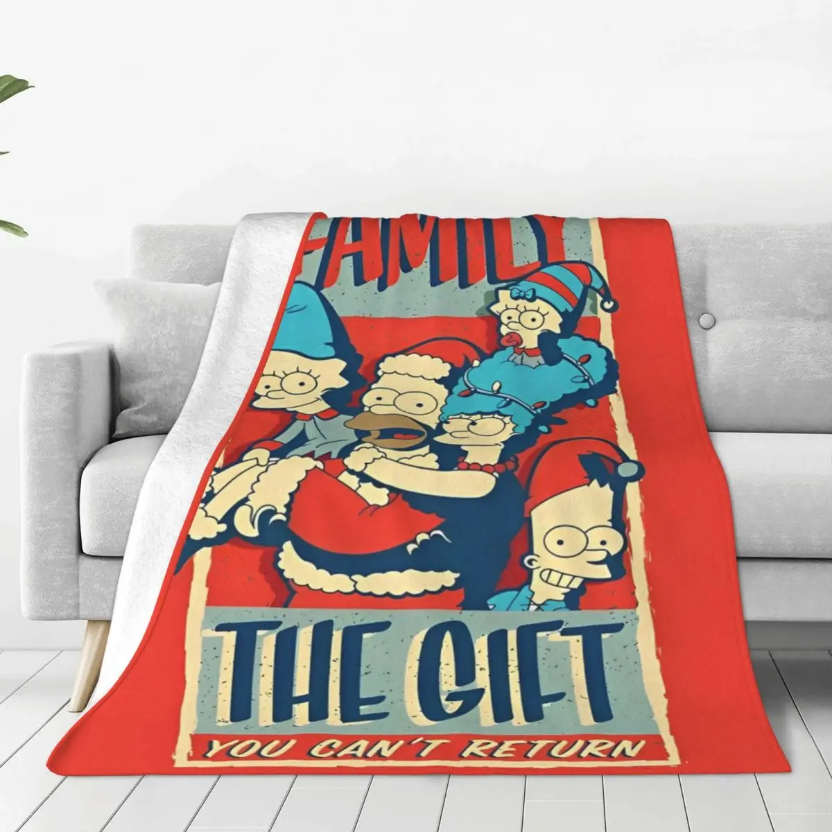 Soft Warm Blankets Picnic The S-Simpsons Throw Blanket family is the gift Flannel Bedspread For Home Decor Funny Sofa Bed Cover