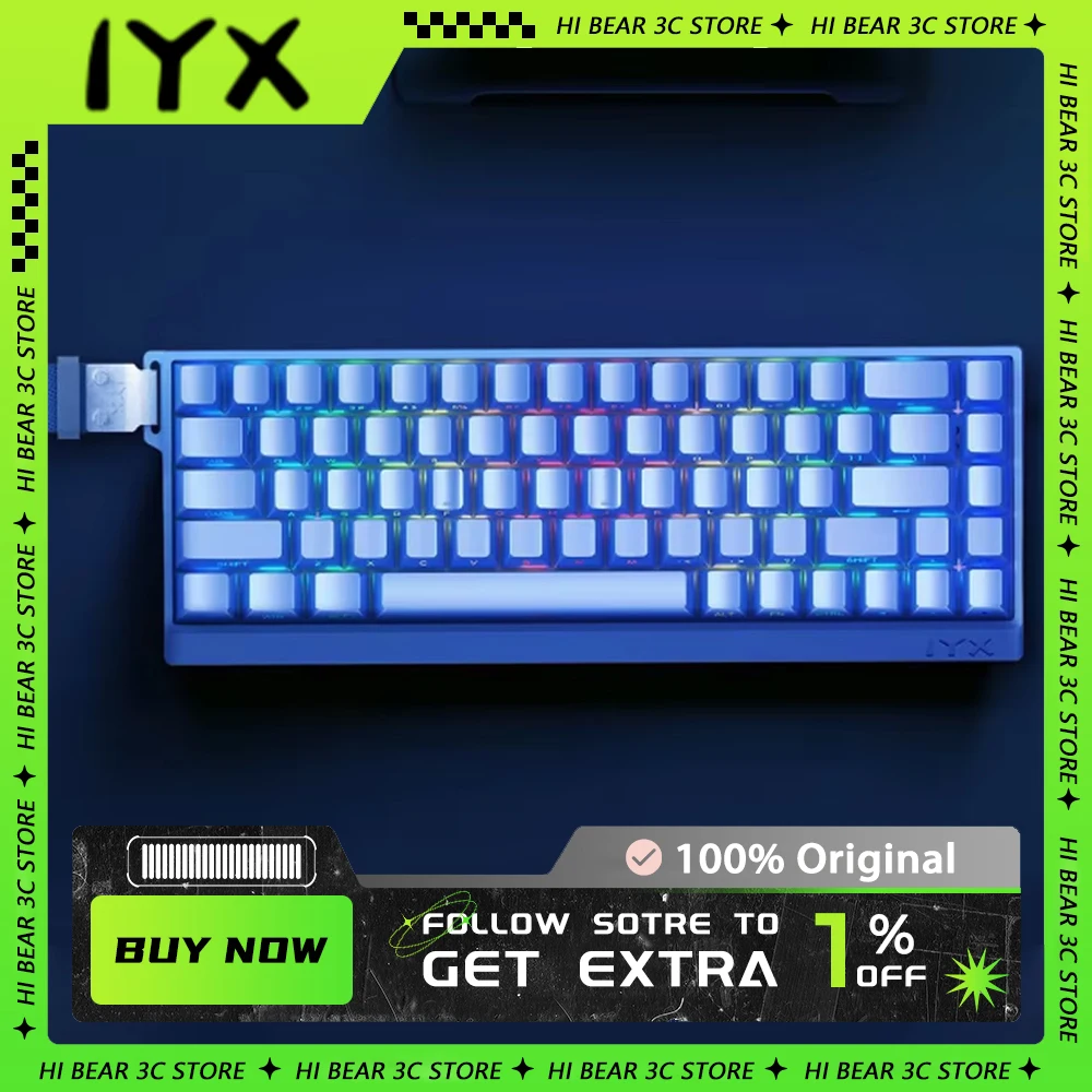 IYX MU68Ultra Magnetic Switch Mechanical Keyboard RGB Gamer Keyboards Hot Swap Esports Mu68 Ultra Custom Gaming Accessories Gift