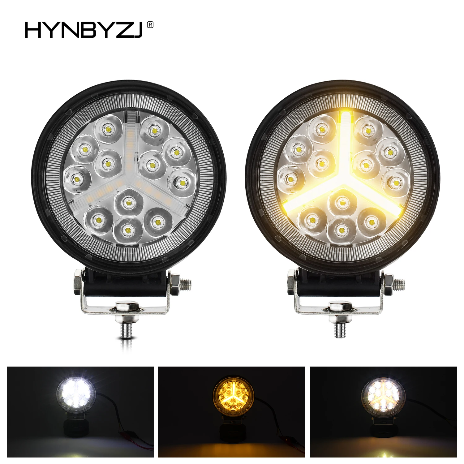 

HYNBYZJ 4 Inch 200W LED Work Light Round Offroad Work Light DRL Driving Lamp with Line Jeep Wrangler Motorcycle Fog Lights