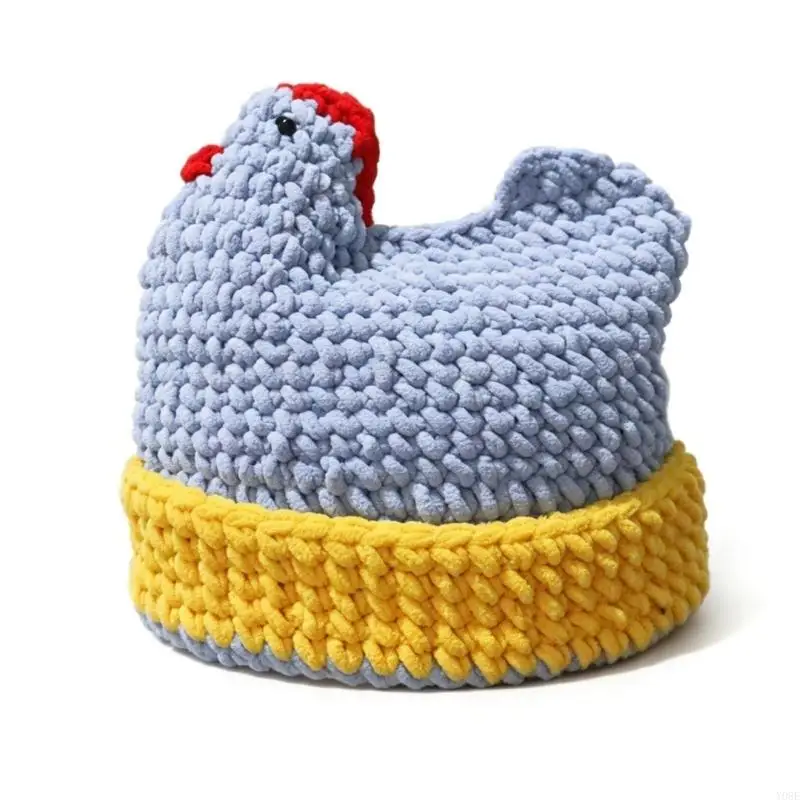 3D Huhn Gestrickte Krempe Für Thanksgiving Party Festival Winter Cosplay Kopfbedeckungen Für Männer Frauen Kinder Kostüm – Detail 8