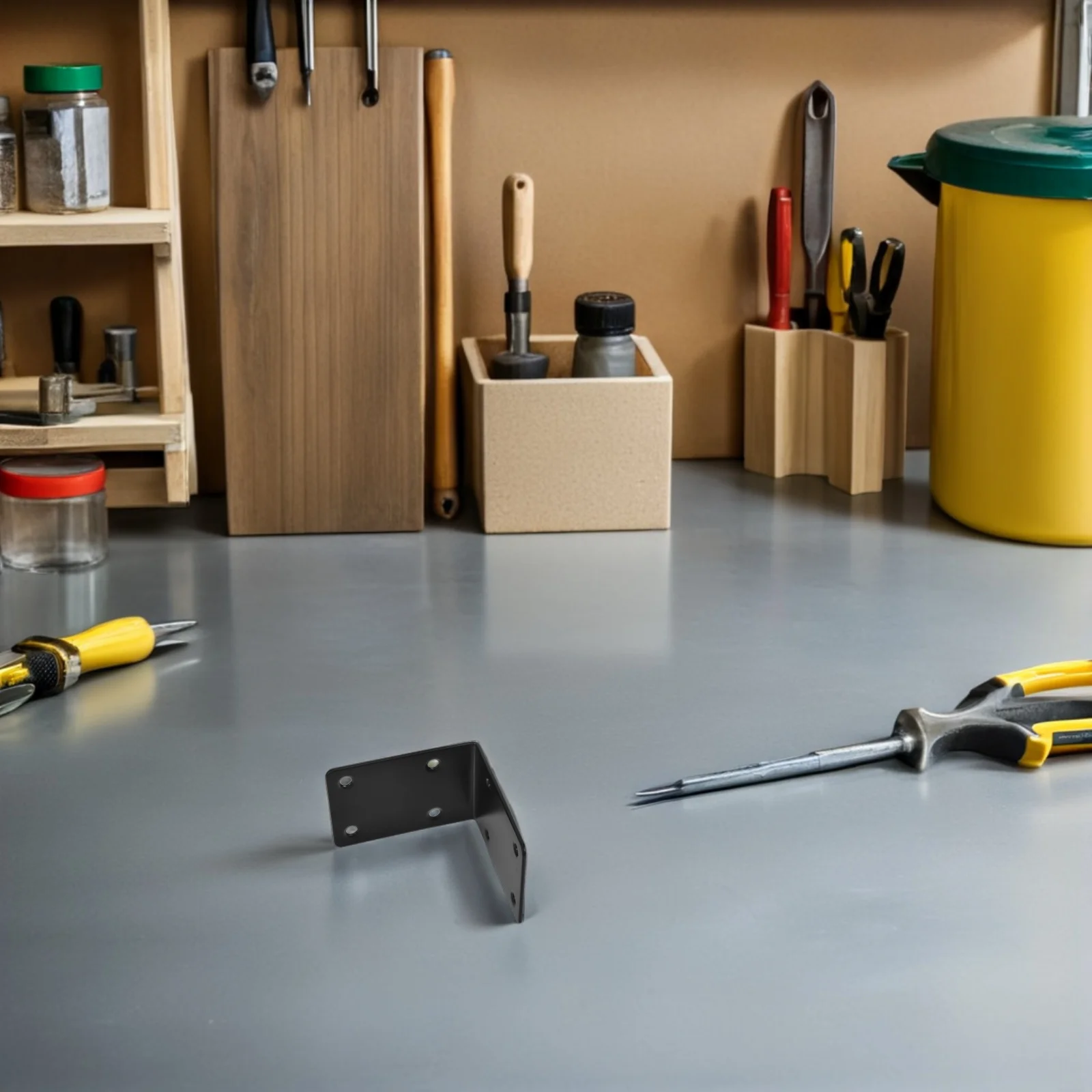 

6Pcs Black Steel Corner Connector Brackets Heavy Duty L Angle Braces for Shelves Balcony Plant Stands and Wood Framing Projects