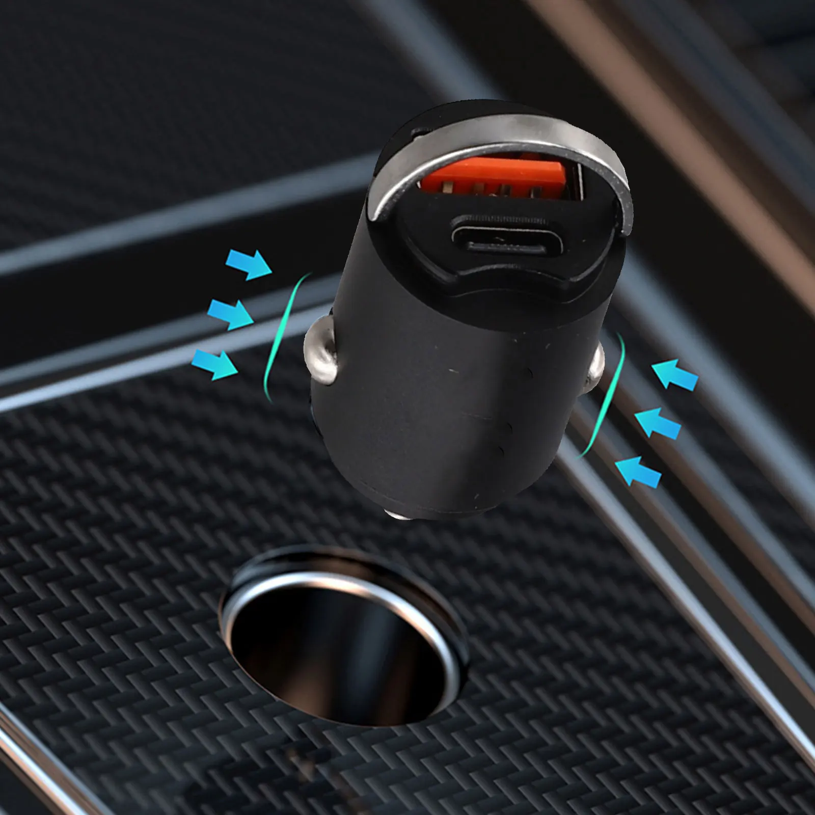 

Автозапчасти, автомобильное зарядное устройство для мобильного телефона, вход 12-24 В постоянного тока, 1 шт., 26*65 мм, D*H, аксессуары из цинкового сплава для мобильного телефона QC4.0