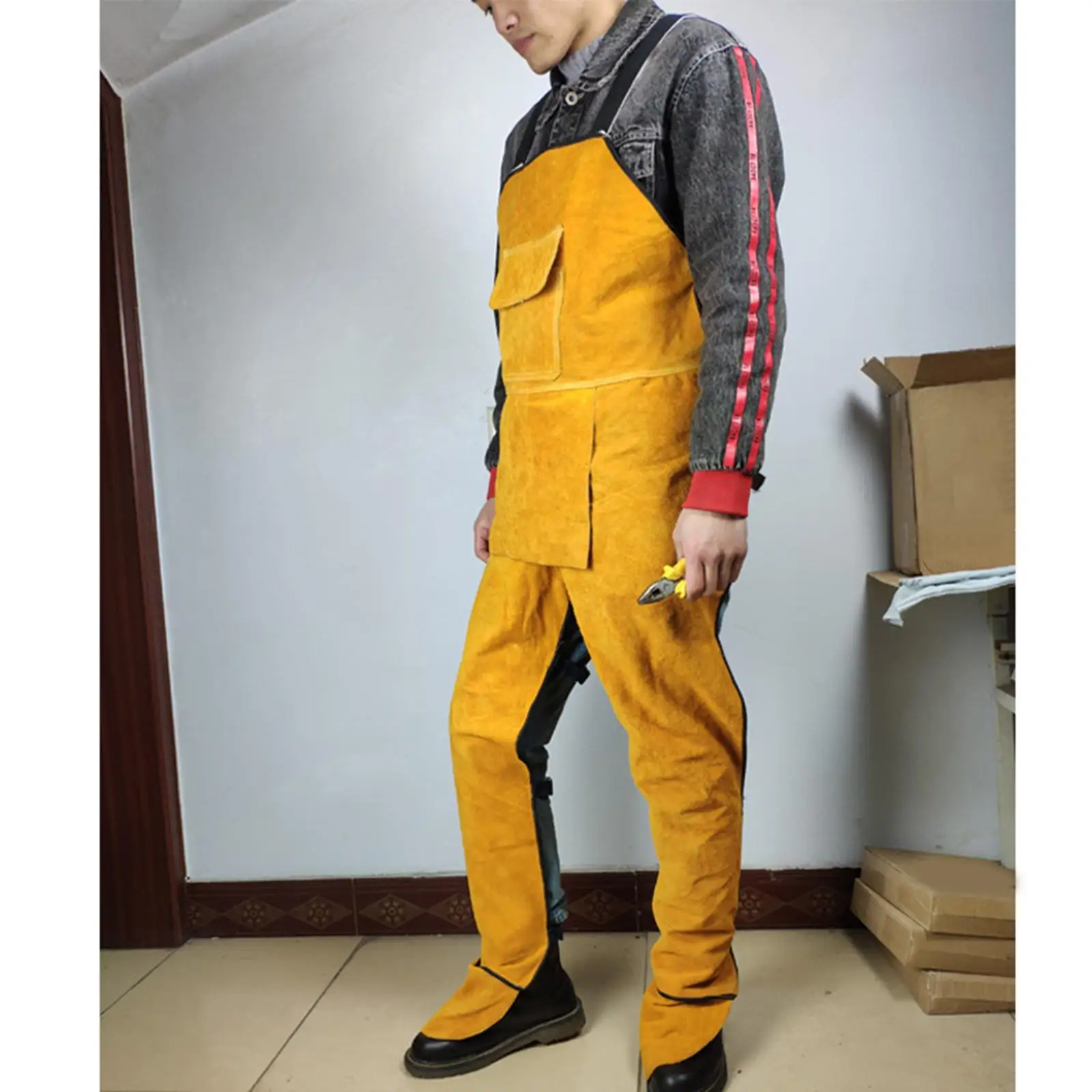 Welding Clothing Welding Apron Split Leg Tool BBQ Apron for 170-180cm Men