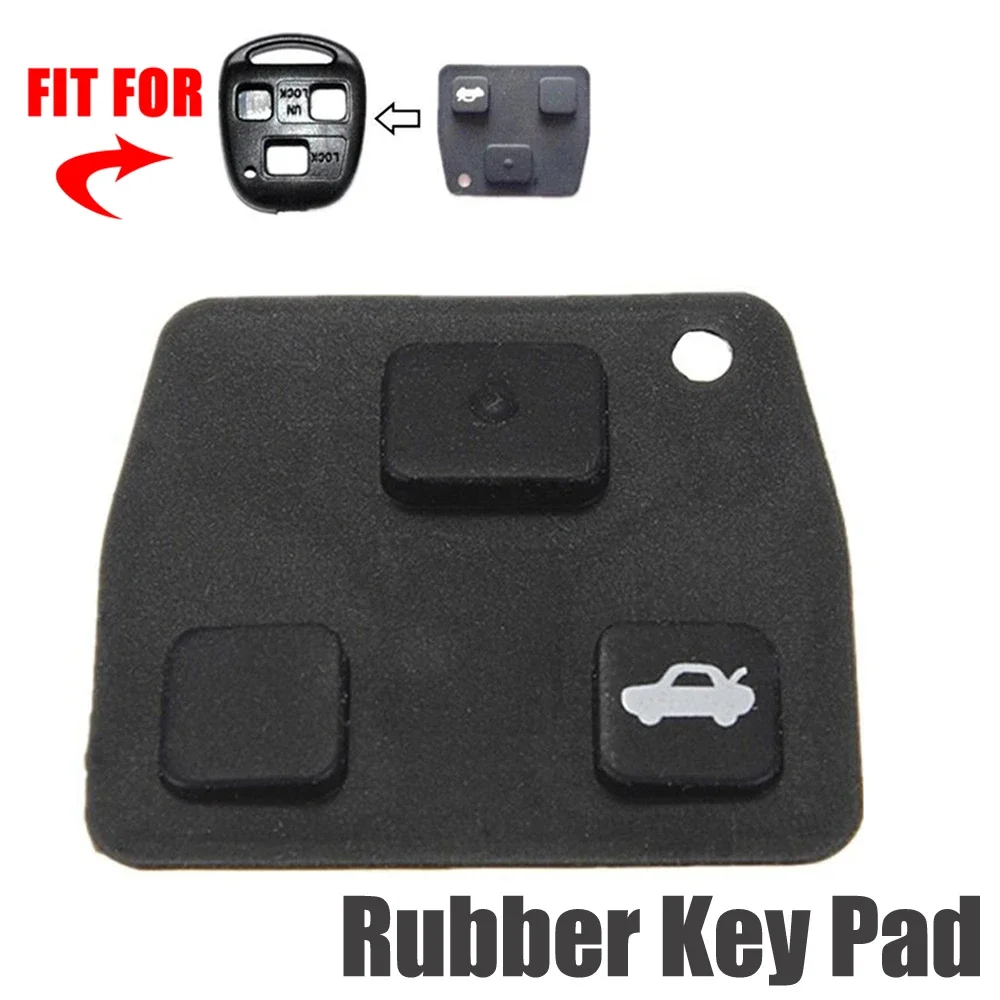 2/3 Button Silicone Car Remote Key Pad Black Rubber Keypad Replacement Fob Case Cover Shell For Toyota Avensis Camry Corolla