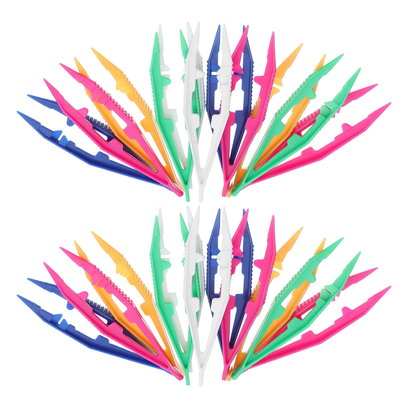 50 個のプラスチック製ピンセット子供用小さなビーズピッキングツールカラフルな軽量細い先端クラフトトング DIY 用