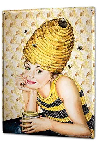 

Оловянный знак XXL KitWall Decor Mrs. Honey Bee, Настенный декор