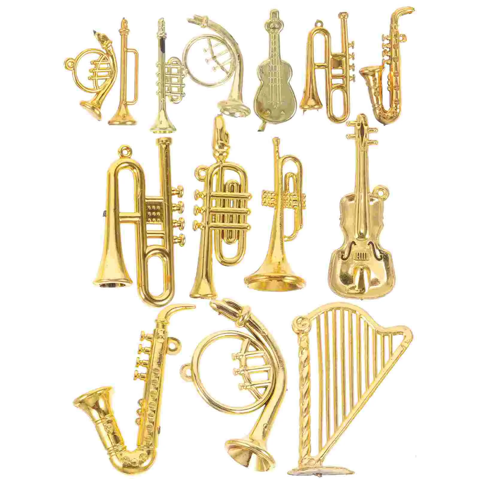 14 Pcs Small Musical Instrument Pendant Instruments Miniature Models Ornaments Toy Tiny Acrylic Christmas House Decoration