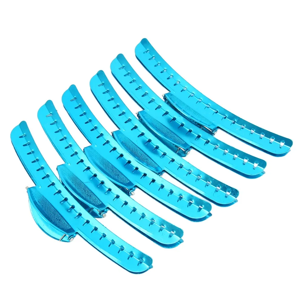 6PCS Metal Clamp Hair Section Clips Non-Slip Grip Strong Hold Finger Wave Clips Aluminum Tip Lightweight Design Claw Hair Clips