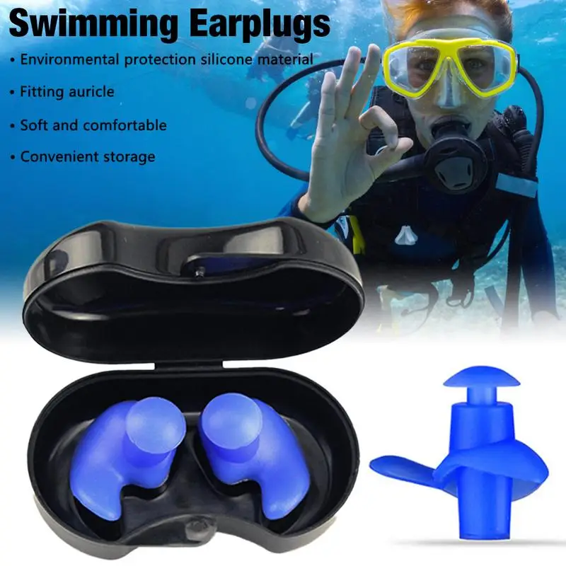 2 PCS Silicone Waterproof Earplug Environmental Soft Ear Plugs Adult Children Swimmers Swimming Diving Portable Earplug