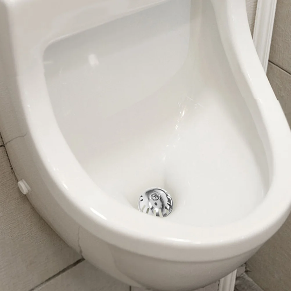 

2Pcs Urinal Funnel Cover Stainless Steel Drain Filter Floor Mounted Design Sealed Anti-Clog for Bathroom Toilet Men's Urinal