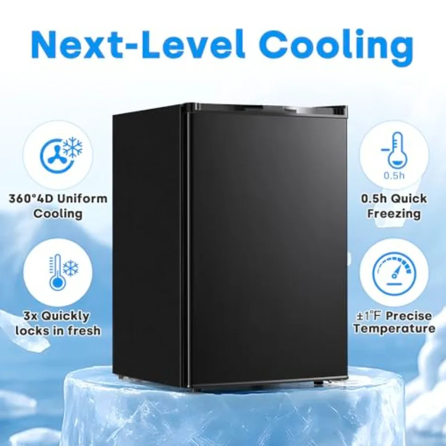 فريزر مستقيم مدمج 3.0 قدم مكعب مع تصميم باب واحد للتخزين الفعال في المساحات الصغيرة: ترموستات قابل للتعديل وقابل للإزالة