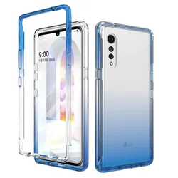 Transparent Case for LG Velvet Hybrid Shockproof Tpu/pc Shell Dual Layer Clear Candy Color Cover Funda Capa