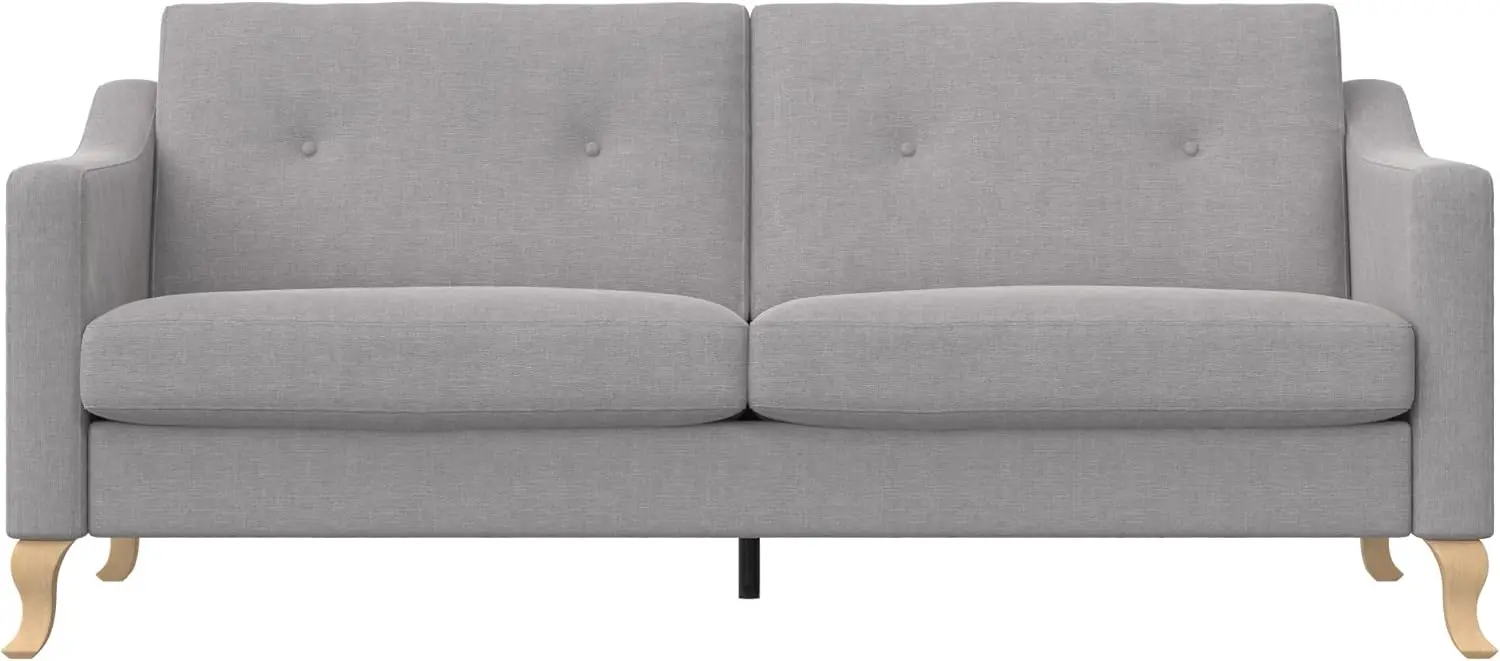 Tess Sofa with Soft Pocket Coil Cushions, Small Space Living Room Furniture, Light Gray Linen