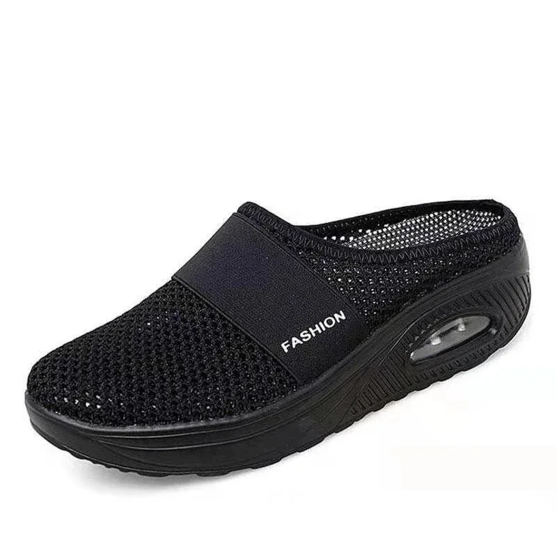 Luftkissen Slip-On Frauen Wanderschuhe ortho pä dische Diabetiker Damen Plattform Panto letten Mesh leichte Hausschuhe Keil weibliche Sneaker