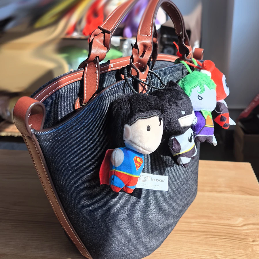 9cm Soft Plush Keychain DC Justice League - Batman Superman Harley Quinn Joker - Cute Cartoon Movie Dolls for Halloween Christma