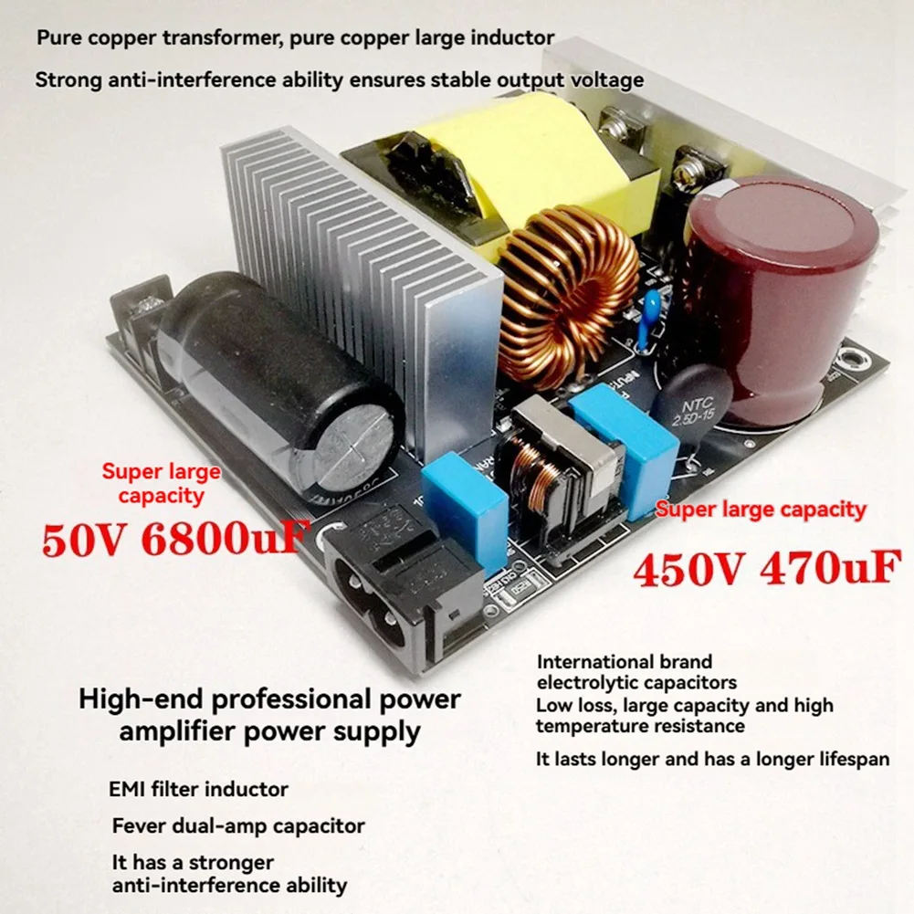 【GLAD】High-Power Isolated TPA3255 Amplifier Switch Power Supply DC 48V 600W Fever Level Amplifier Power Supply US PLUG