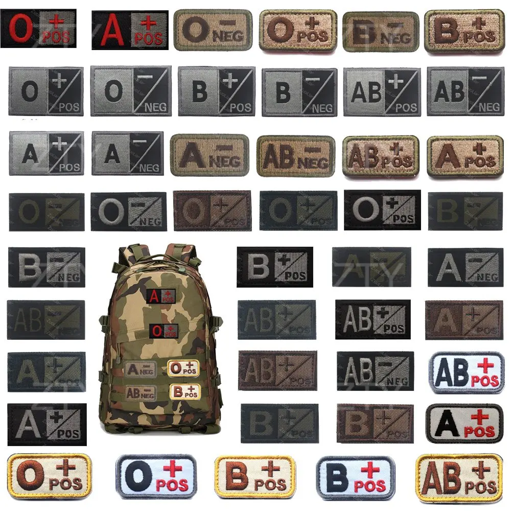 ZuoLiao Mini Blood Type 3D Embroidered Badge, Military Patch, Clothing, Backpack, Jacket, A-NEG Colored Armband Custom patch