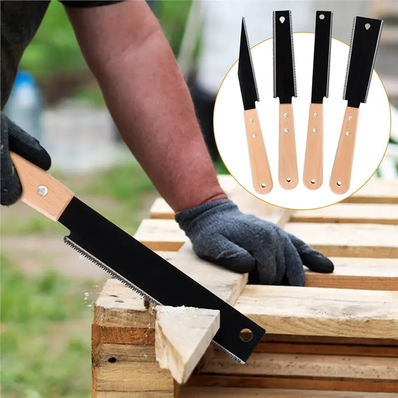 

AC23-Pack Of 4 6 Inch Hand Saw Wood Saw Small Fine Double-Edged Pull Saw 11/17 TPI Dowel Saw Woodworking Tools
