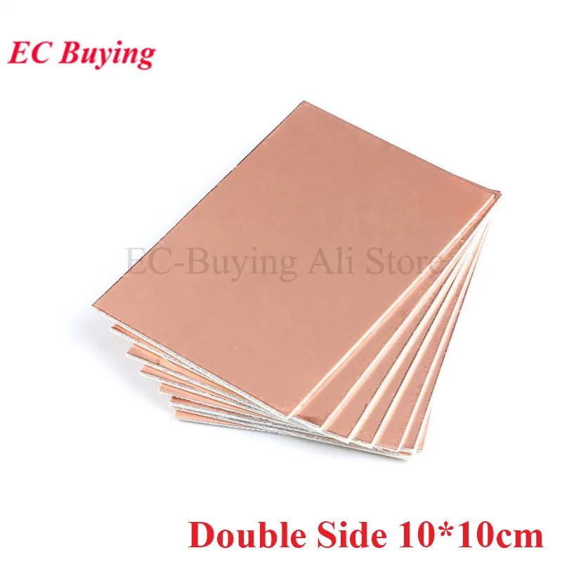 5 pz Doppio Lato Piastra Rivestita In Rame 10*10 cm FAI DA TE PCB Kit Circuito Laminato 10x10 cm Materiale In Fibra di vetro Scheda Universale PCB