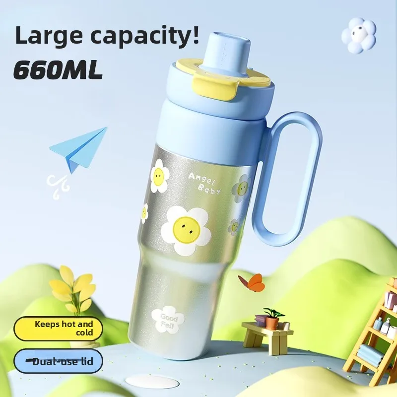 

LAUREN Большая емкость из нержавеющей стали с матовой изоляцией, портативная кофейная чашка двойного назначения, современная простая универсальная ...