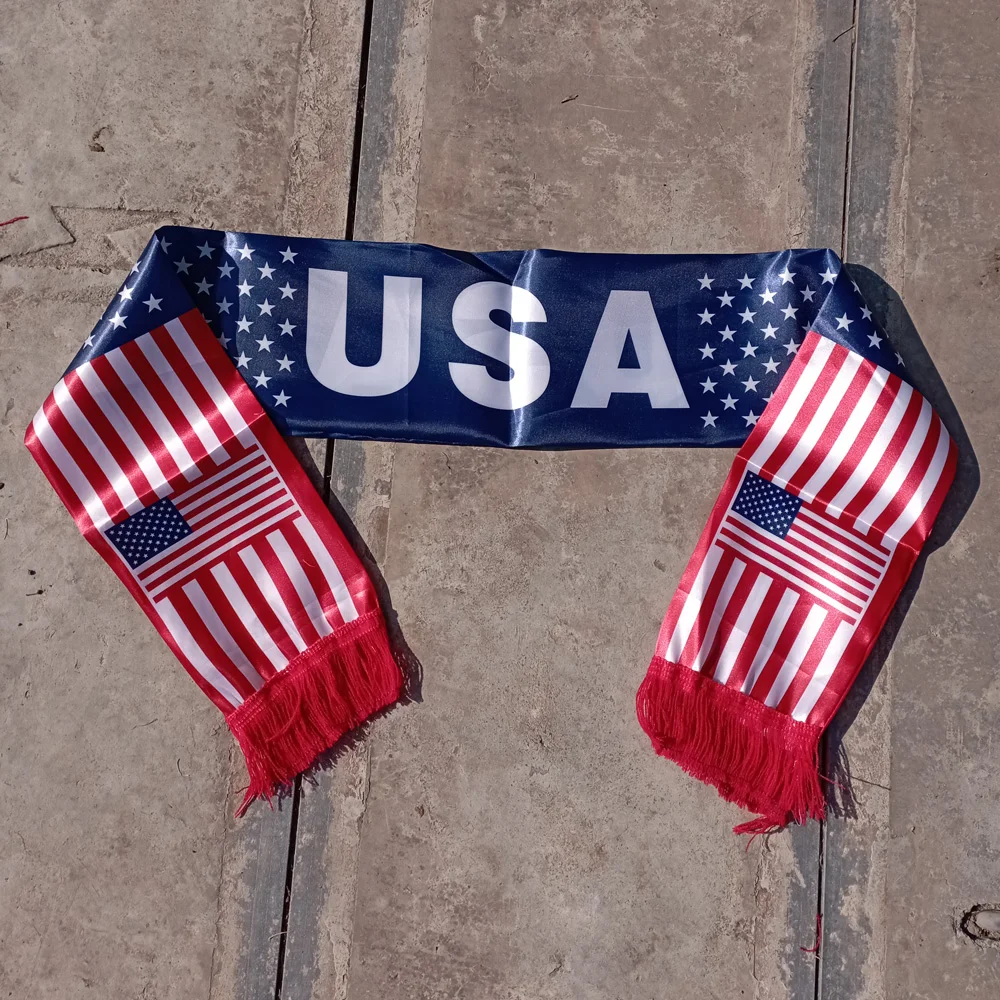 Aerlxemrbrae  American Flag scarfs14x130cm American Flag scarf Fan scarf  scarf Sports holiday decoration