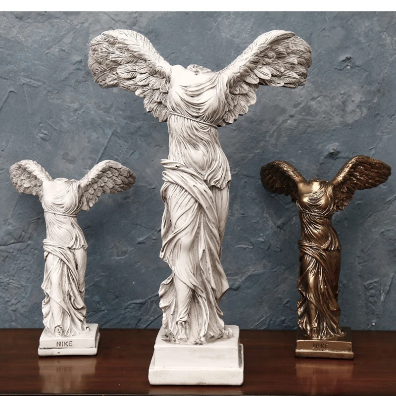 Winged Victory Goddess Retro Greek Statue Object Office Desk Decoration Accessories Living Room Rack Interior Shelf Decor