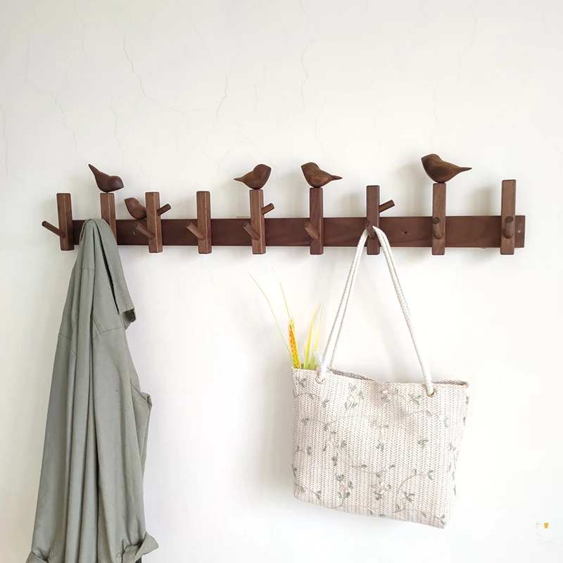 

Modern Wooden Clothes Rack Entrance Storage Wall Mounted Coat Rack Place Saving Recibidor De Entrada Mueble Home Furniture