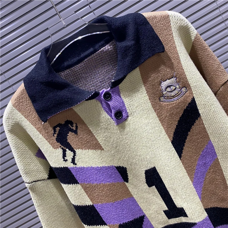 American High Street House of Errors Sweater Spring Casual Men Women High Quality Fashionable Jacquard Knitted Pullover