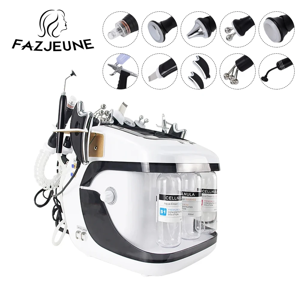 10 In 1 Waterstof Zuurstof Dermabrasie Machine H2o2 Kleine Bubble Moisturizer Hydrofacial Schoonheid Apparaat Aqua Peeling Huidverzorging Spa