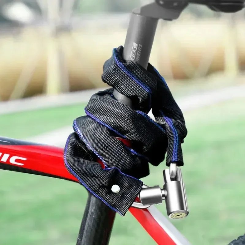 Motorcycle Chain Lock with Lighter Weight and Stronger Security Anti-Theft Bicycle Lock for Road Mountain Bikes