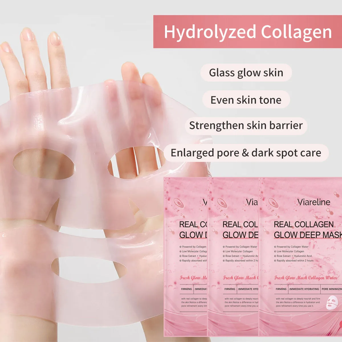 Overnight Collagen Mask Salmon DNA PDRN Face Mask For Glass Glow Skin Elasticity Hydrating Firming Smooth korean Skincare view 3
