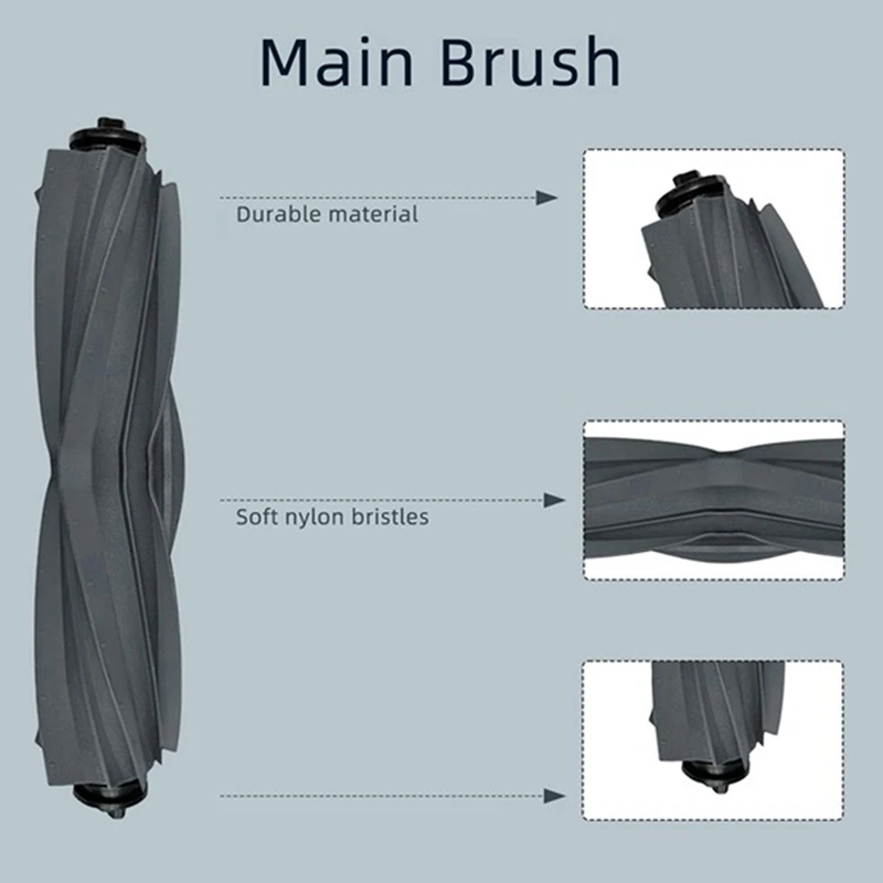 H-W 50PCS For Dreame Mova E30 Ultra/Trouver E30 Ultra Vacuum Replacement Parts Main Side Brush Filter Mop Cloth Dust Bag