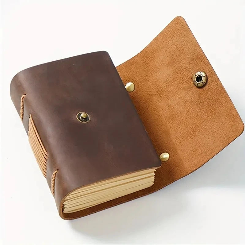 320 Pages Portable Handmade Sketchbook Cowhide Cover Vintage Small Notebook Creative Notebook Diary Gift