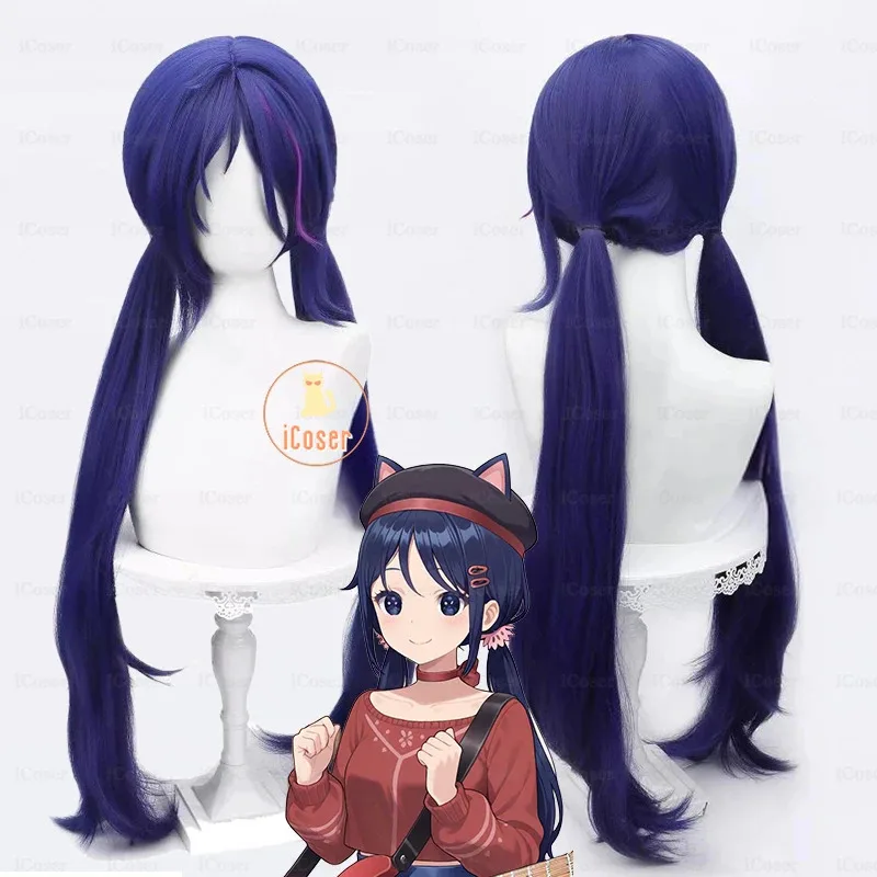 

MiSide Crazy Mita Cosplay Wig Headwear Red Hairpins Hairband Blue Hair Rope Halloween Party for Women Girls Game Props Carnival